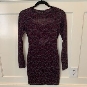 Express - Maroon Lace Dress - XS